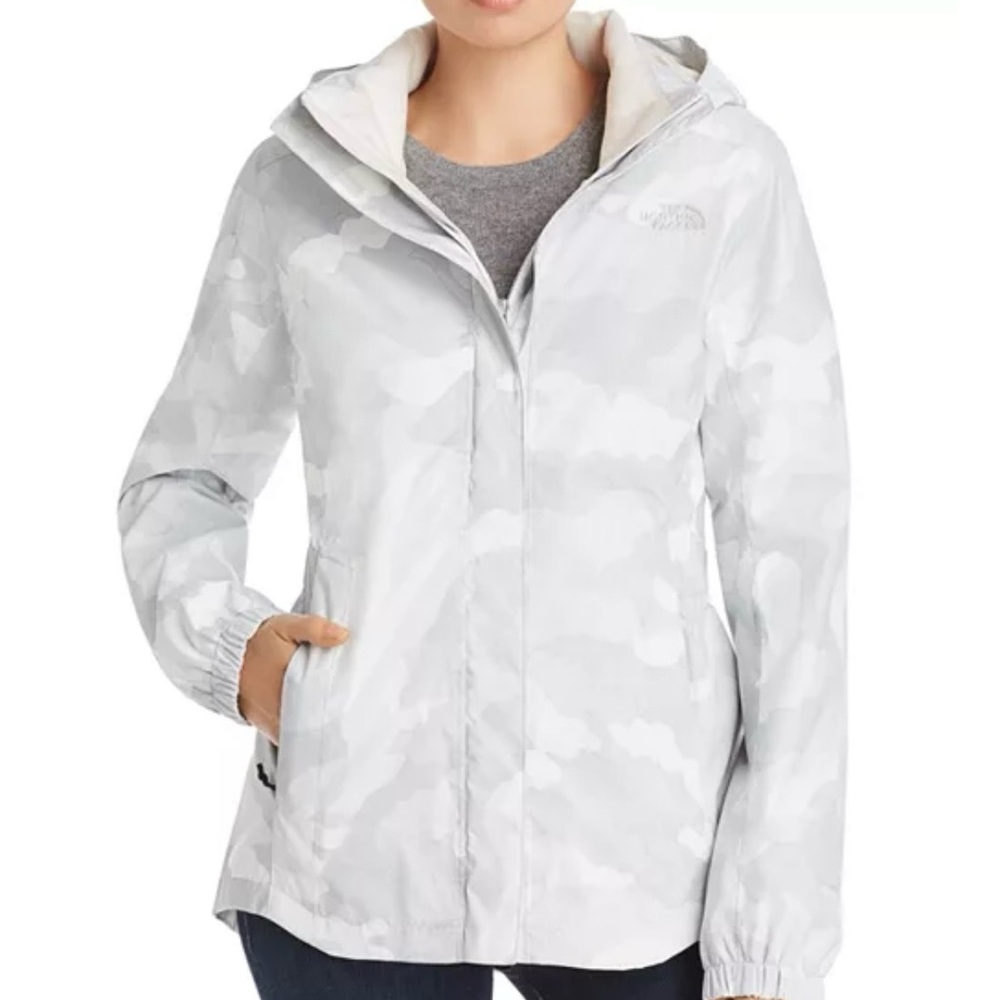 The North Face Resolve Camo-Print Parka II gray lightweight rain wind size XS
